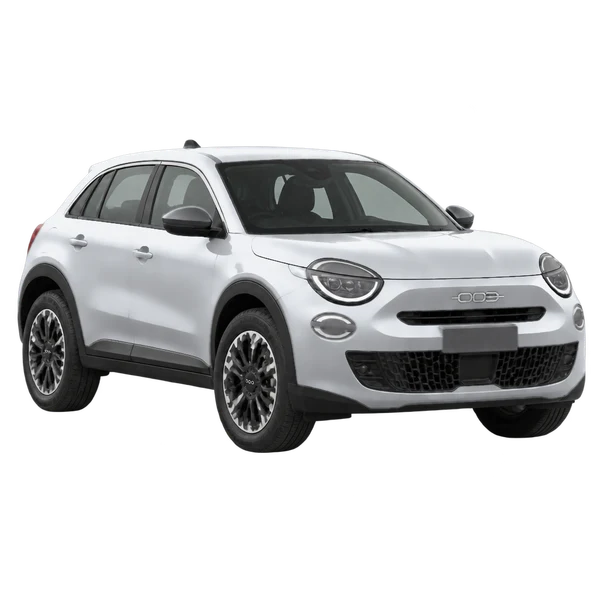 Fiat 600 2024 prata, vista três quartos dianteiro (voltado para a direita)