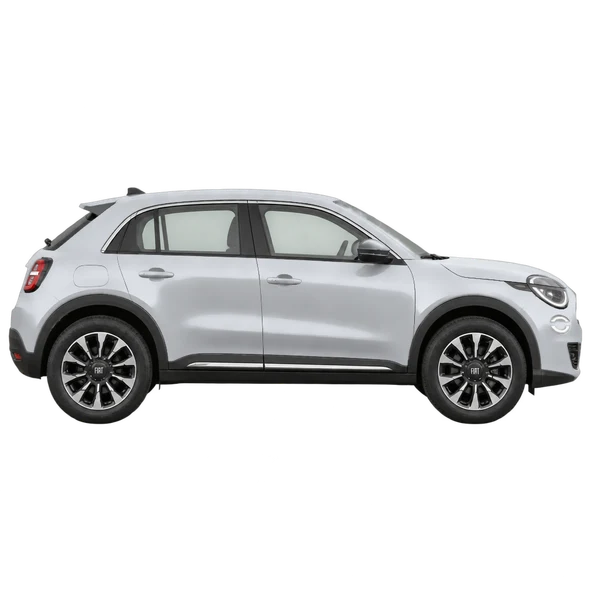 2026 Fiat 600 in Silber, Ansicht: Seite (nach rechts gewandt)