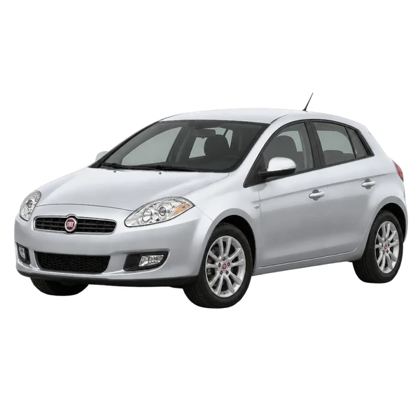 Fiat Bravo 2010 باللون فضي، منظر منظر أمامي بزاوية ثلاثة أرباع (متجه لليسار)