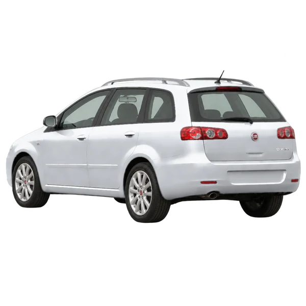 Fiat Croma 2011 prata, vista três quartos traseira (voltada para a esquerda)