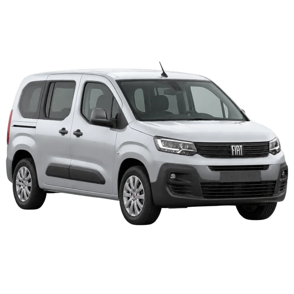 2024 Fiat Doblo in Silber, Ansicht: Dreiviertelansicht vorne (nach links gerichtet)