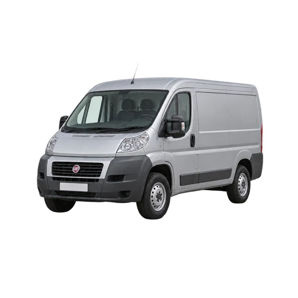 シルバーの2010 Fiat Ducato(フロントスリークォーター(左向き)ビュー)