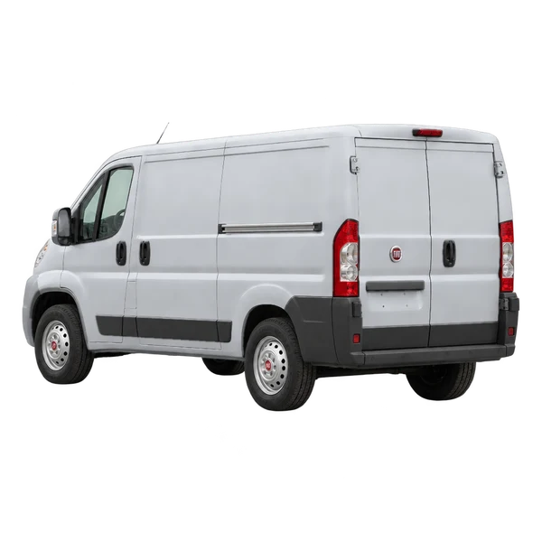 シルバーの2012 Fiat Ducato(リア斜め(左向き)ビュー)