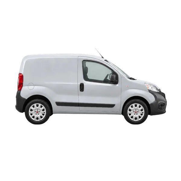 Fiat Fiorino 2021 en plateado, vista lateral (hacia la derecha)