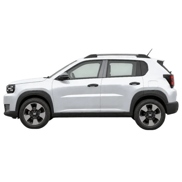 Fiat Grande Panda 2025 prata, vista lateral (voltada para a esquerda)