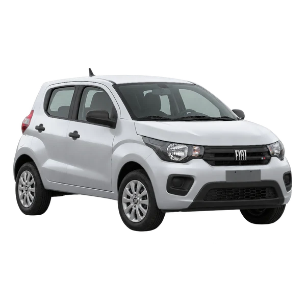 2024 Fiat Mobi in Silber, Ansicht: Dreiviertelansicht vorne (nach links gerichtet)