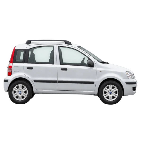 Fiat Panda 2004 en plateado, vista lateral (hacia la derecha)