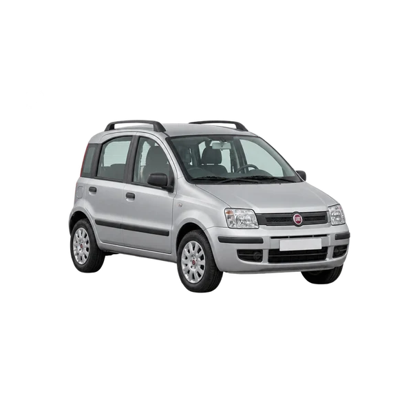 Fiat Panda 2010 en plateado, vista frontal tres cuartos (hacia la izquierda)