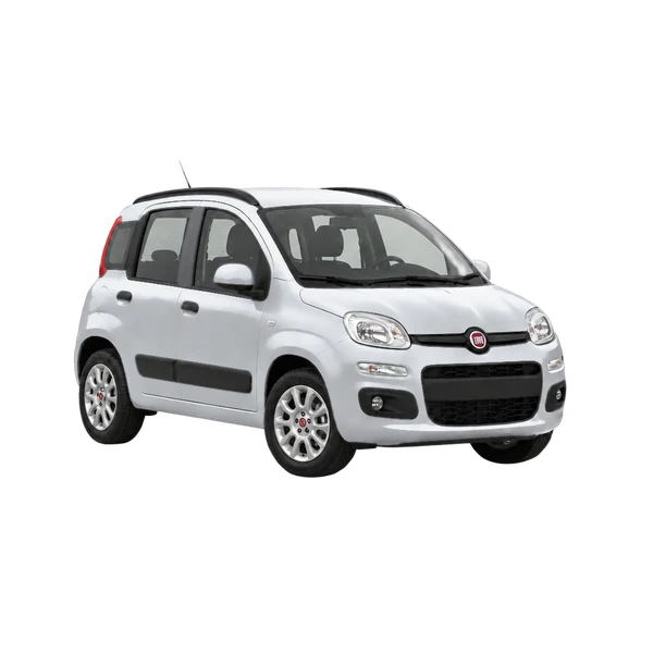 シルバーの2015 Fiat Panda（フロントスリークォーター（右向き）ビュー）