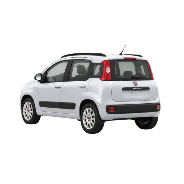 シルバーの2015 Fiat Panda（リア斜め（左向き）ビュー）