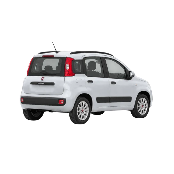 シルバーの2015 Fiat Panda（斜め後方（右向き）ビュー）