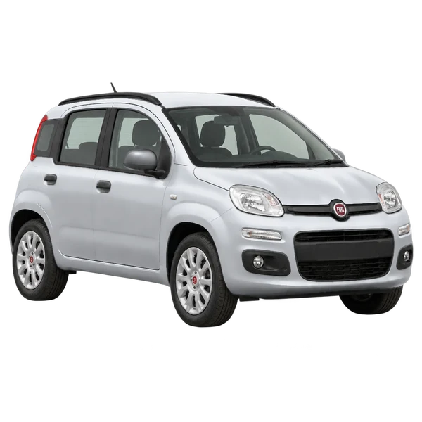 Fiat Panda 2020 باللون فضي، منظر زاوية ثلاثة أرباع أمامية (باتجاه اليمين)