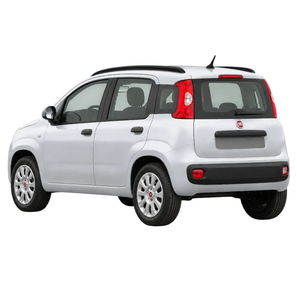 Fiat Panda 2020 باللون فضي، منظر ثلاثة أرباع خلفي (باتجاه اليسار)