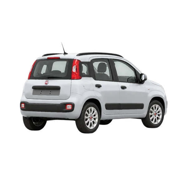 Fiat Panda 2021 en plateado, vista tres cuartos trasero (mirando a la derecha)