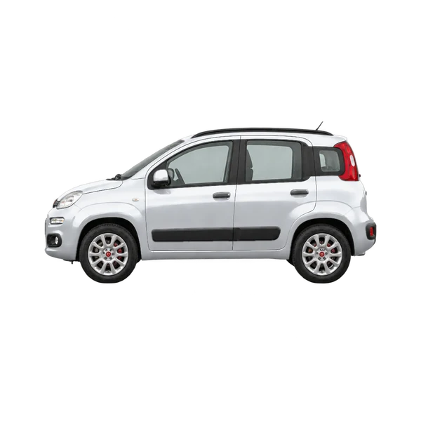 Fiat Panda 2022 باللون فضي، منظر جانبي (متجه إلى اليسار)