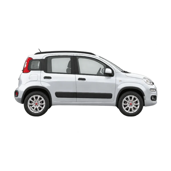 Fiat Panda 2022 باللون فضي، منظر منظر جانبي (باتجاه اليمين)
