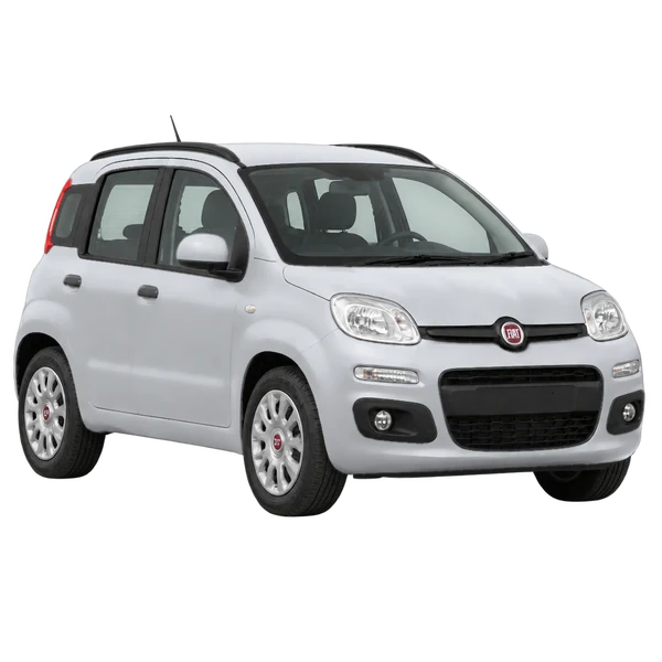 Fiat Panda 2023 en plateado, vista tres cuartos frontal (mirando a la derecha)
