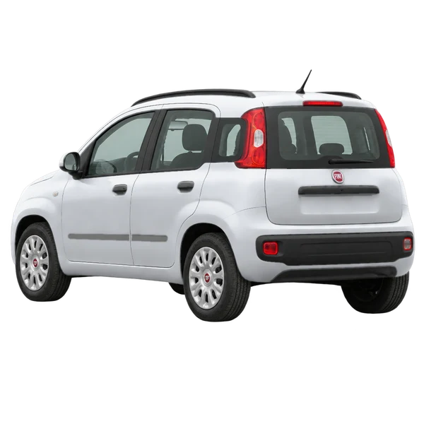 Fiat Panda 2023 en plateado, vista tres cuartos trasero (mirando a la izquierda)