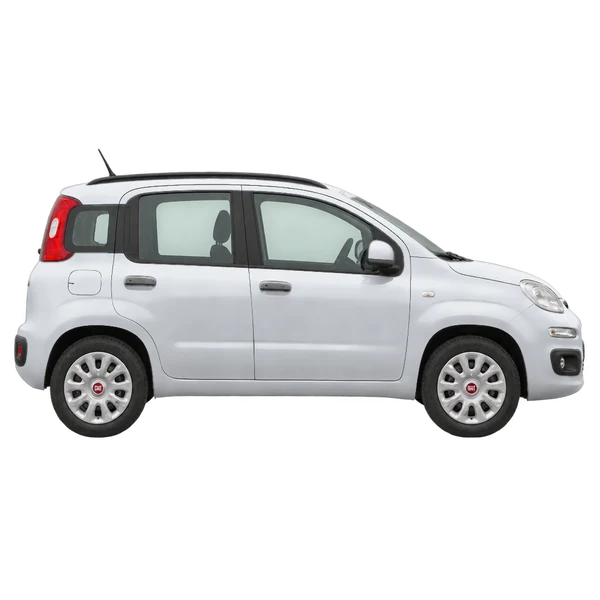 Fiat Panda 2023 en plateado, vista lateral (hacia la derecha)