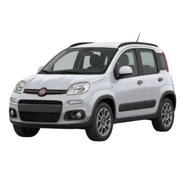 Fiat Panda 2025 en plateado, vista frontal tres cuartos (hacia la izquierda)