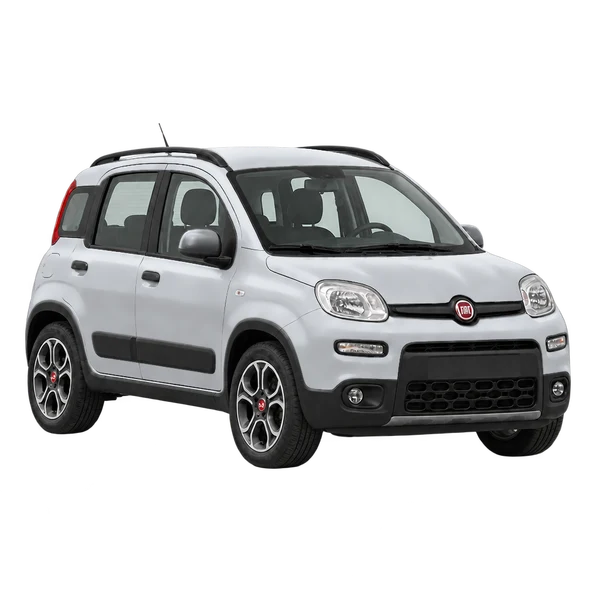 silver 2026 Fiat Panda front three-quarter (facing right) view
