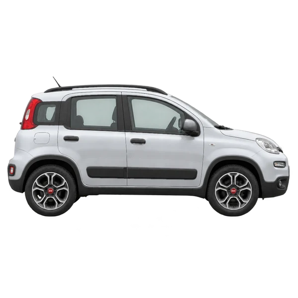 silver 2026 Fiat Panda side (facing right) view
