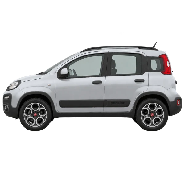 Fiat Pandina 2025 باللون فضي، منظر جانبي (متجه إلى اليسار)