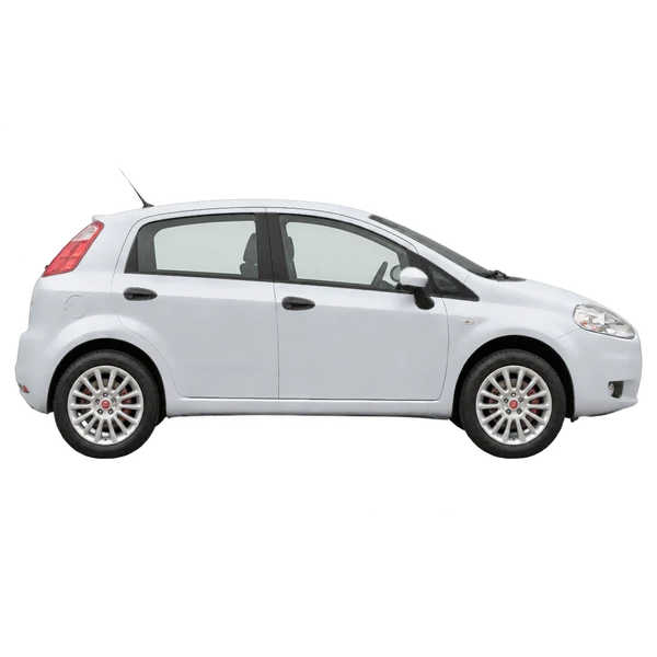Fiat Punto 2010 prata, vista lateral (voltada para a direita)