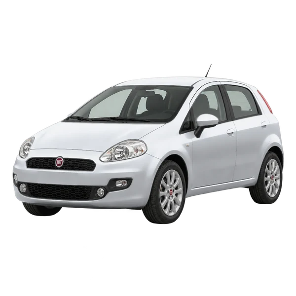 Fiat Punto 2011 prata, vista dianteira em três quartos (voltada para a esquerda)