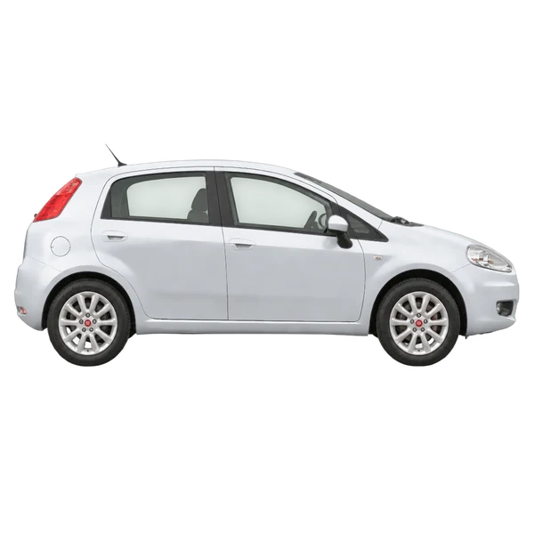 Fiat Punto 2011 prata, vista lateral (voltada para a direita)