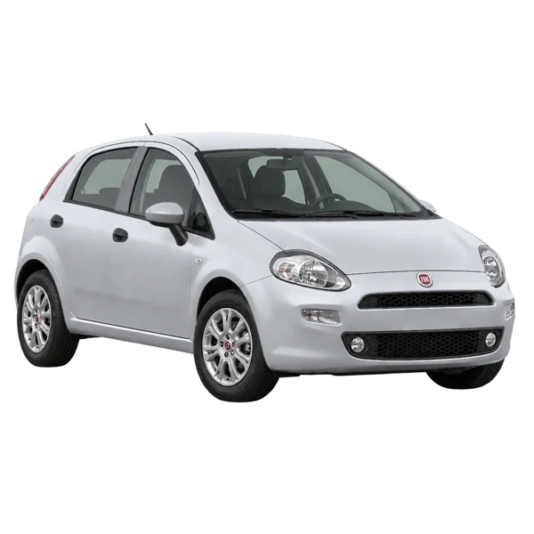 Fiat Punto 2013 prata, vista dianteira em três quartos (voltada para a esquerda)