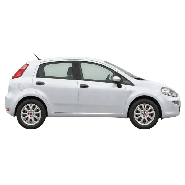 Fiat Punto 2013 prata, vista lateral (voltada para a direita)