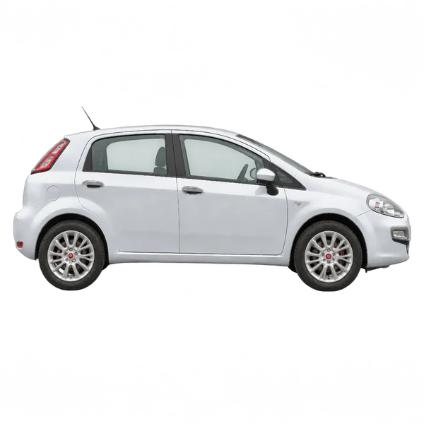 Fiat Punto 2014 prata, vista lateral (voltada para a direita)
