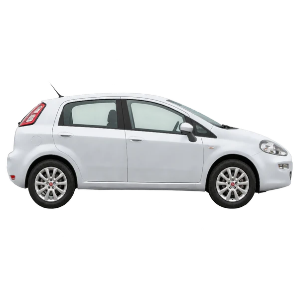Fiat Punto 2015 prata, vista lateral (voltada para a direita)
