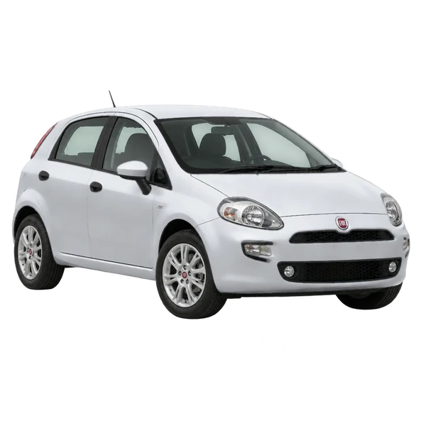 Fiat Punto 2016 prata, vista dianteira em três quartos (voltada para a esquerda)