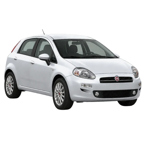 Fiat Punto 2017 prata, vista dianteira em três quartos (voltada para a esquerda)