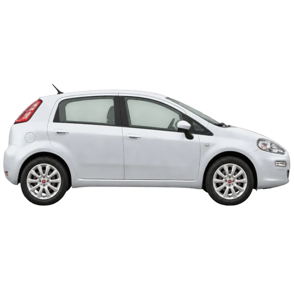 Fiat Punto 2017 prata, vista lateral (voltada para a direita)