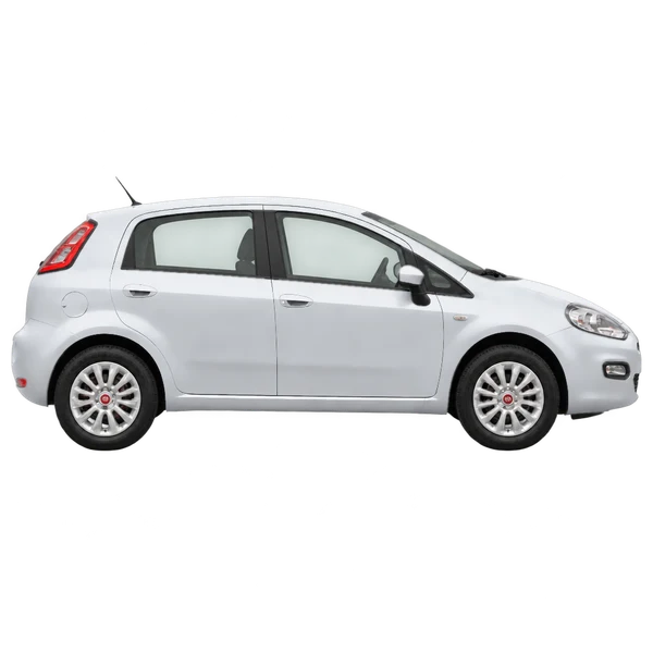 Fiat Punto 2018 prata, vista lateral (voltada para a direita)