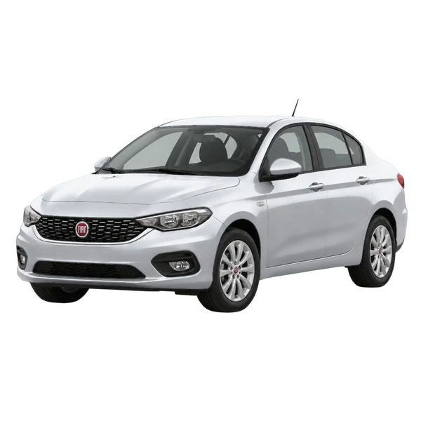 Fiat Tipo 2015 en plateado, vista frontal tres cuartos (hacia la izquierda)