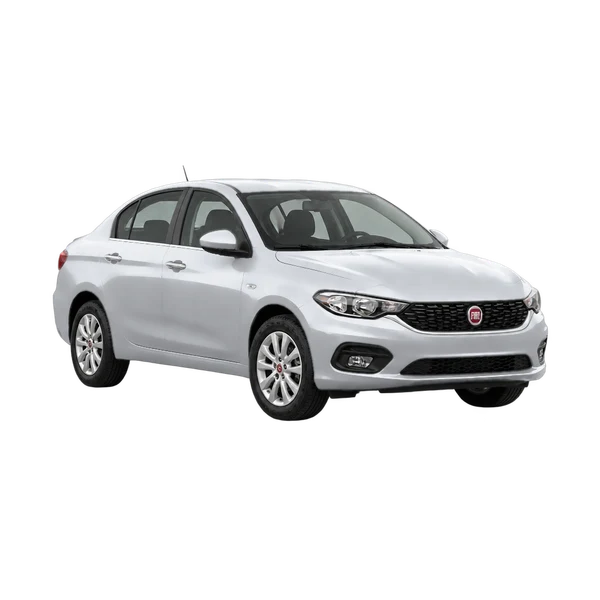 Fiat Tipo 2017 en plateado, vista frontal tres cuartos (hacia la izquierda)