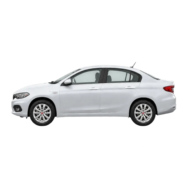 Fiat Tipo 2017 en plateado, vista lateral (mirando a la izquierda)