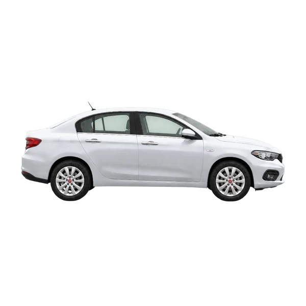 Fiat Tipo 2017 en plateado, vista lateral (hacia la derecha)