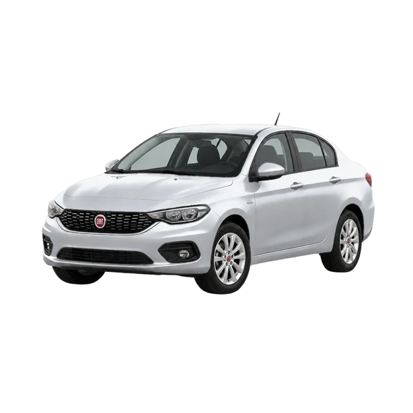 Fiat Tipo 2018 en plateado, vista frontal tres cuartos (hacia la izquierda)