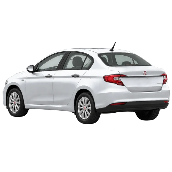 Fiat Tipo 2018 en plateado, vista tres cuartos trasero (mirando a la izquierda)