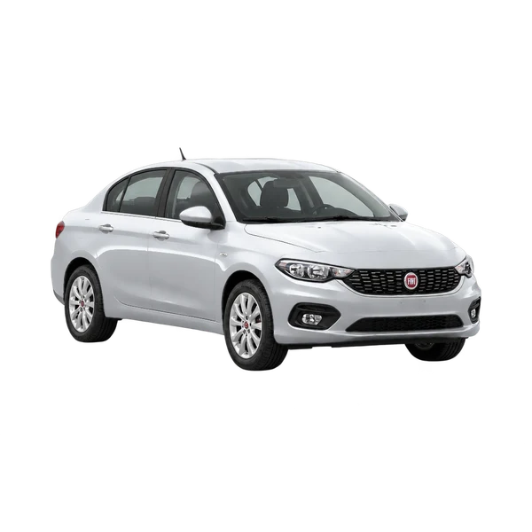 Fiat Tipo 2019 en plateado, vista frontal tres cuartos (hacia la izquierda)