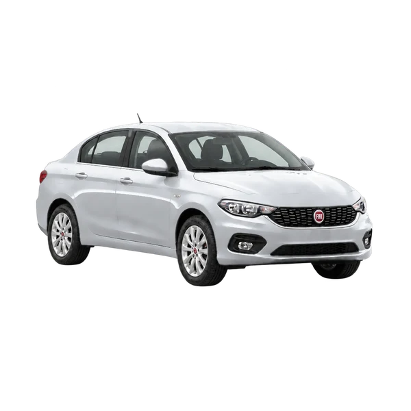Fiat Tipo 2019 en plateado, vista tres cuartos frontal (mirando a la derecha)