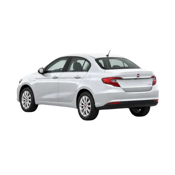 Fiat Tipo 2019 en plateado, vista tres cuartos trasero (mirando a la izquierda)
