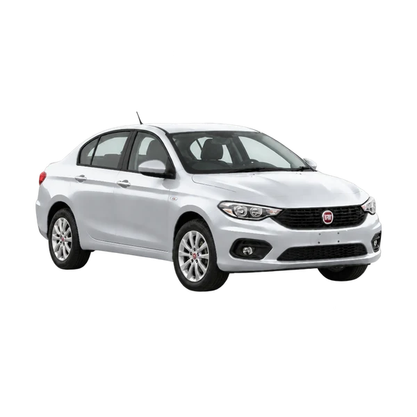 Fiat Tipo 2020 en plateado, vista tres cuartos frontal (mirando a la derecha)