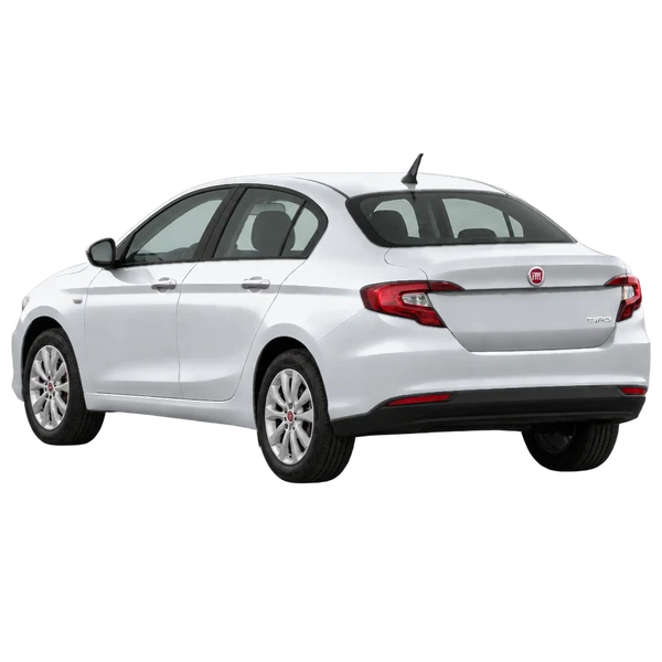 Fiat Tipo 2020 en plateado, vista tres cuartos trasero (mirando a la izquierda)