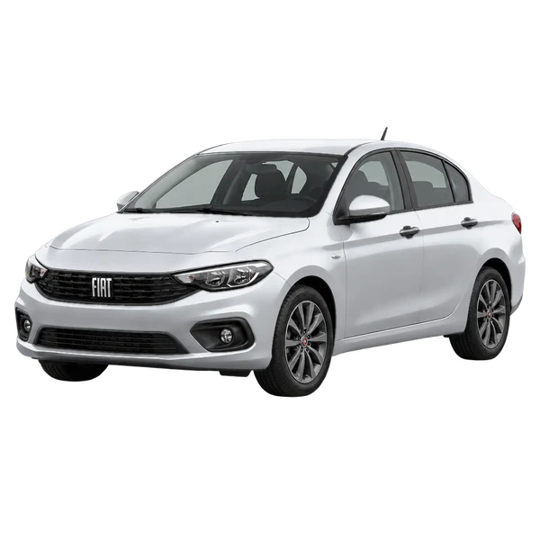 Fiat Tipo 2021 en plateado, vista frontal tres cuartos (hacia la izquierda)